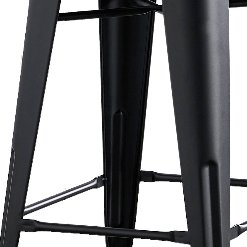 Métal 24 po noir mat, style rustique rustique avec, construction, dossier confortable, pieds coulissants, facile à déplacer, idéal pour les sièges de cuisine et de restaurant, style, assemblage, cuisine, salle à manger