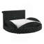 Luxueux 1pc très grand lit capitonné avec rangement pour lit rond et pied de lit noir avec rangement pour meubles de chambre à coucher