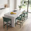 Tabouret de bar H 26 po entièrement assemblé, tabouret de bar rembourré en cuir Saddle avec siège rembourré, tabouret de bar à hauteur de comptoir avec repose-pieds à structure en métal pour îlot de cuisine, bleu-2110765622-2110896976