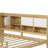 Wooden L-Shape Daybed with Seven Storage Cabinets and Two Storage Drawers, Multi-functional Bed with Study Desk and Built-in Bookshelf-442040-442042