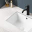 18,31 po Lavabo de salle de bain encastré rectangulaire en céramique blanc lait avec trop-plein