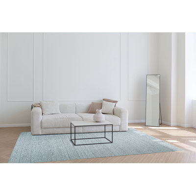 Tapis contemporain noué à la main de couleur unie en laine faite à la main Opulent