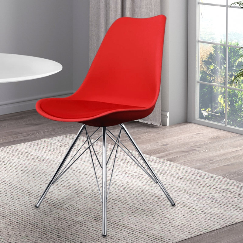 Topeka 45cm H Upholstered Side Chair, Red
