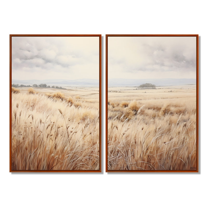 Prairie Peacefulness Meadows - Beige, reproduction d'art sur toile, H 36 po x l 48 po, Brun