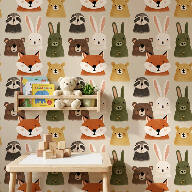 Papier peint animaux de la forêt, Non tissé, non collé
