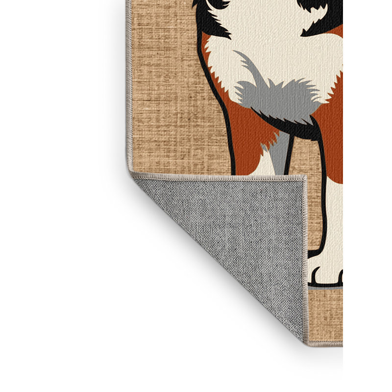 Washable Akita Dogs Area Rug, Square 4'