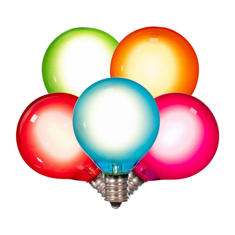Dakota Fields 18Lt Multi-Colored LED Glass G40-E12 Filament End-Connecting Set