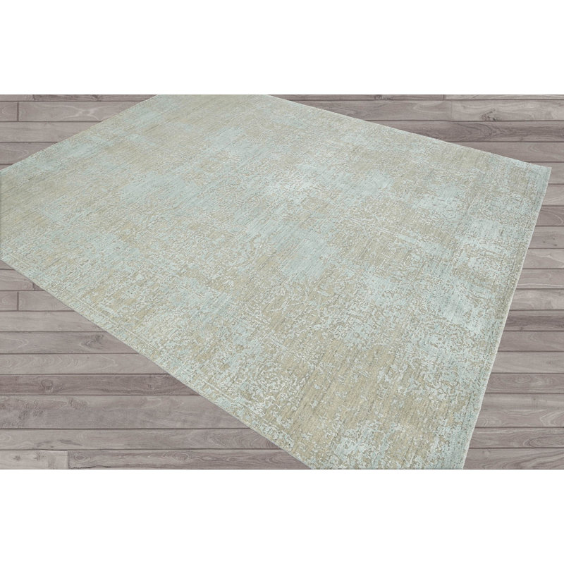 Tapis unique vert de 8 pi x 9 pi 11 po