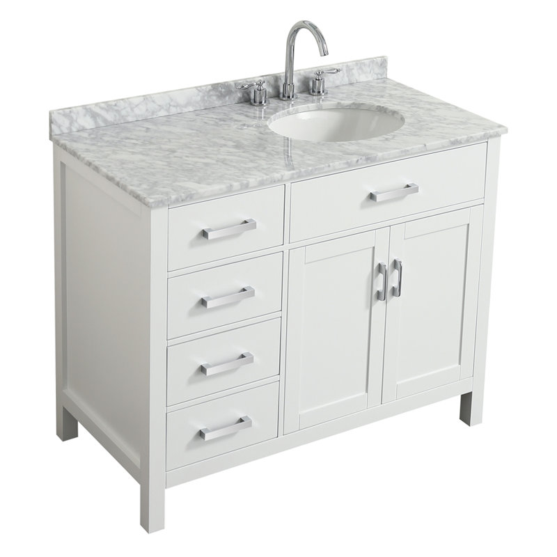 Ensemble de meuble-lavabo simple 43 po Bristol, Blanc