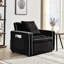Fauteuil-lit ajustable à dossier réglable: pliant à trois, convertible, inclinable et lit simple. Chaise de lit moderne noire tendance: Threeone, pliable réglable, velours, adulte avec fonction