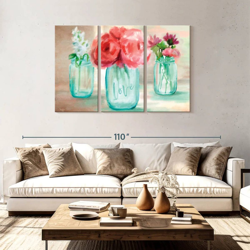 Trio de fleurs Harnek, H 48 po x l 74 po