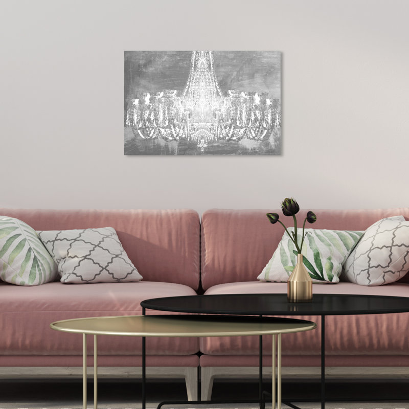 Gala Night Silver Chandeliers - reproduction sur toile, Toile tendue, H 10 po x l 15 po x 1,5 po