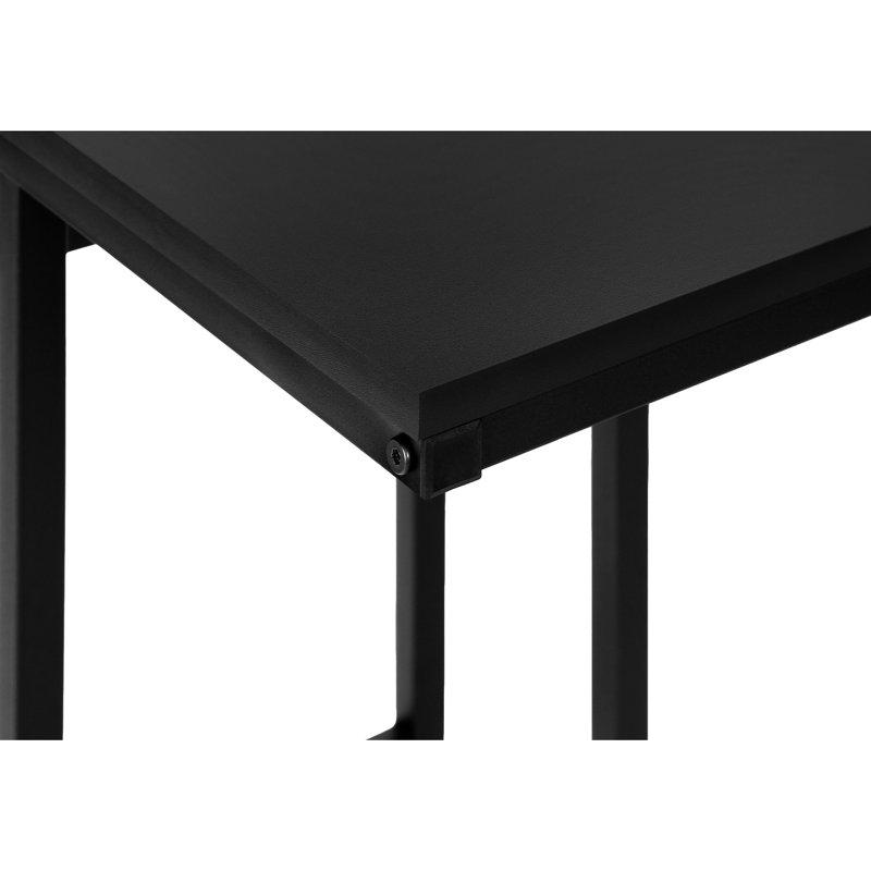 Table d'appoint en métal noir pour le salon - chambre à coucher, bout moderne, côté, collation