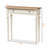 Tamsin Console Table with Oak and White Wash Distressed Finish, 31.2" H X 31.32" W X 9.69" D