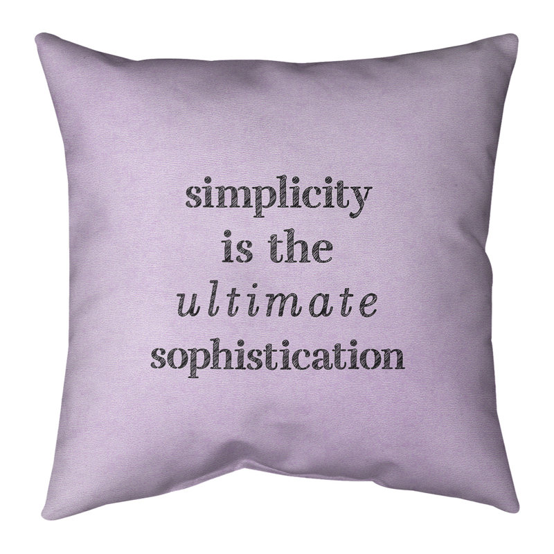 Coussin décoratif simple à la main, 14 po x 14 po, Mauve / Noir