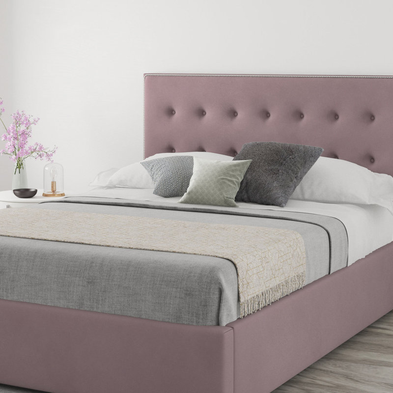 Wem Upholstered Headboard, Single (3'), Velvet Blush