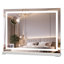 Makeup Mirror with 3 Color Lights, 58x46cm Large Lighted Vanity Mirror with Light Strip and Charging