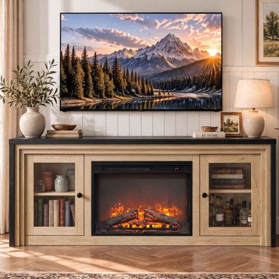 Fireplace Tv Stand For 70" Tvs With Electric Fireplace, Modern Entertainment Center, Media Console For Tvs