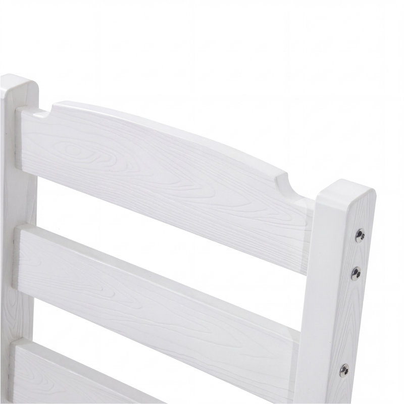 Chaise de patio robuste thermolaquée, blanc, Blanc
