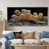 Toile avec cadre flottant or