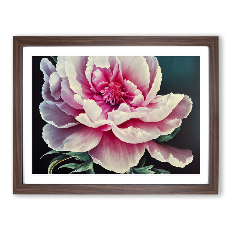 Dazzling Peony Flower - Framed Print, Walnut Framed, 46cm H x 64cm W x 2cm D