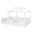 Lit double pour enfant avec toit, garde-corps, plateau et panneau intégrés, conception enfantine, blanc-1330657358-1330657345