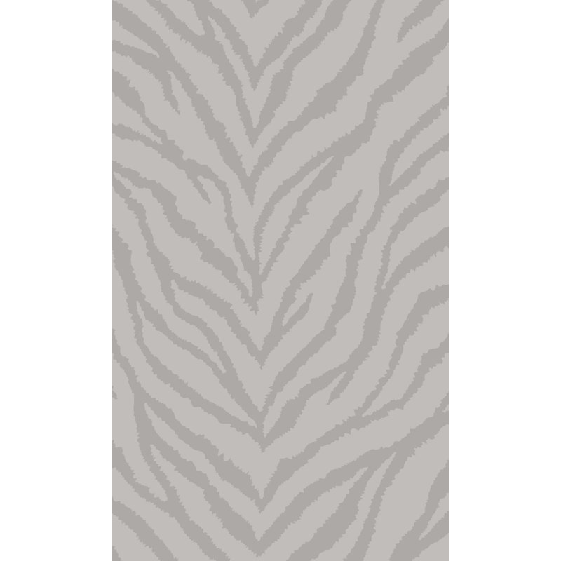 Taupe Metallic Zebra Lines Animal Print Wallpaper, Grey