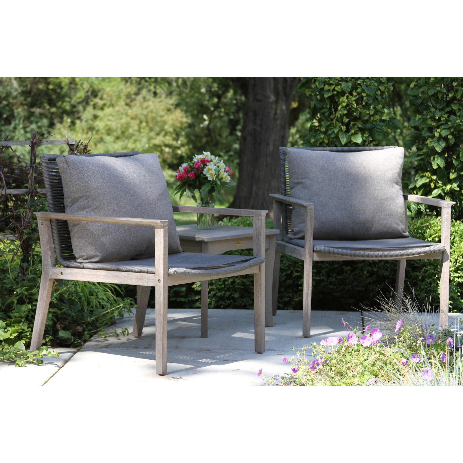 Eucalyptus Outdoor Lounge Chair, Gray