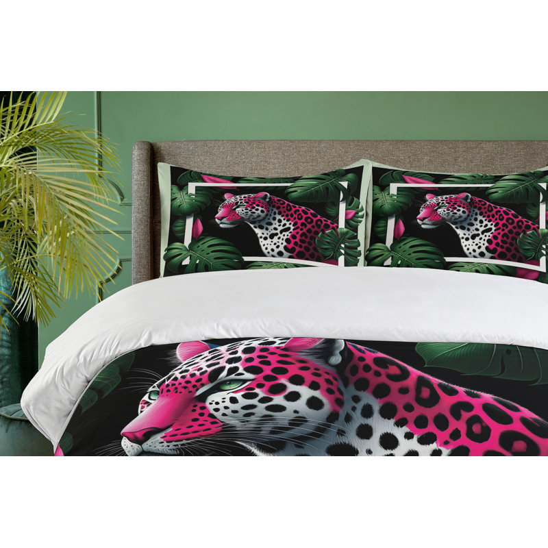 Leopard Duvet Cover, California King Duvet Cover + 2 Standard Shams