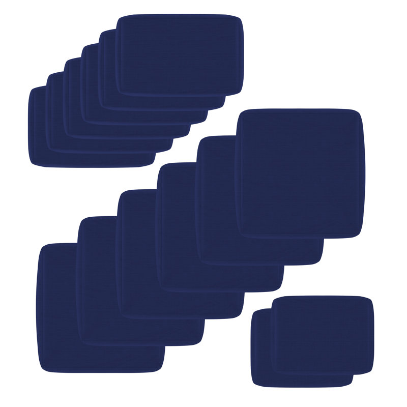 Custom Size Outdoor Cushion Cover Set Replacement Slipcovers for Specific Patio Seating Groups, Navy, 6-Seat / 14-Piece Set