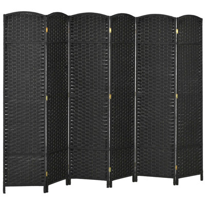 6 Panel Folding Room Divider, 5.6' Tall Freestanding Privacy Screen for Home Office and Bedroom, Stylish and Durable