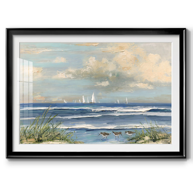 Ocean Regatta, reproduction d'art encadrée, H 30 po x l 44 po x P 1,5 po, Noir