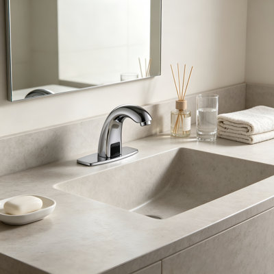 Robinet à capteur automatique sans contact, alimenté par batterie, température de l'eau réglable pour la salle de bain et la cuisine