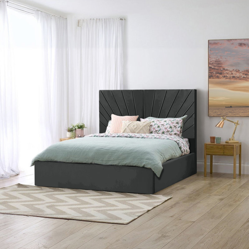 Addilee Upholstered Bed, Double (4'6), Steel