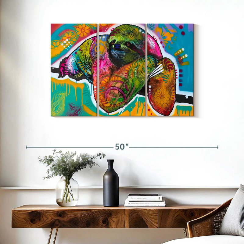 Brampt Colorful Sloth, 24" H x 38" W