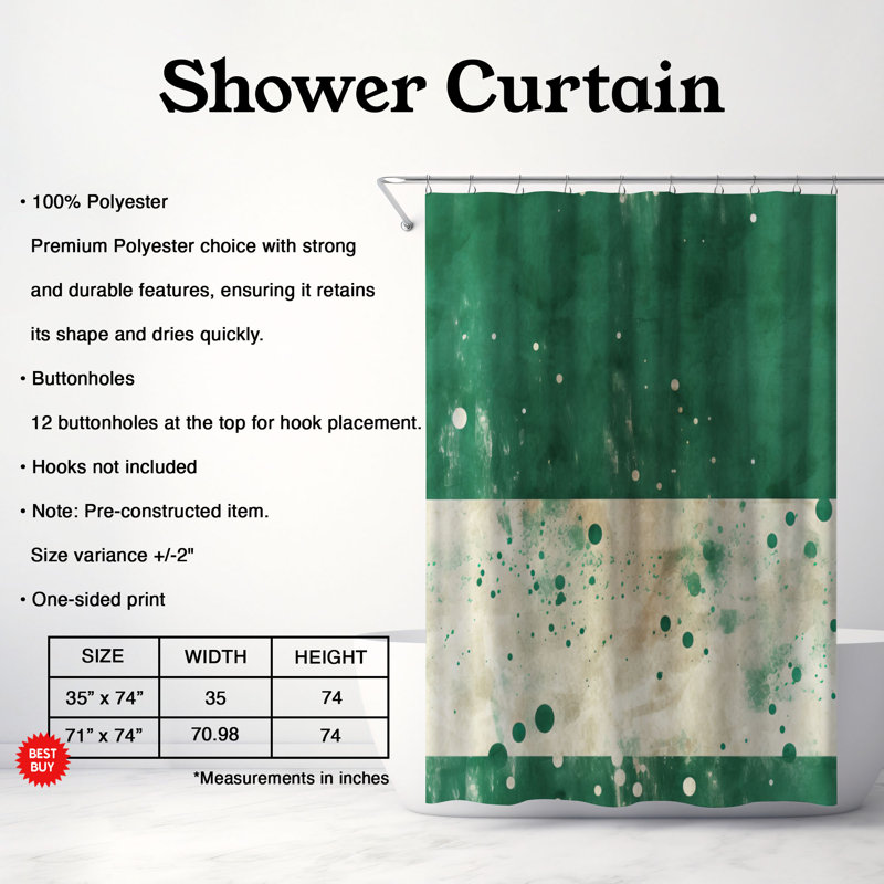 Rideau de douche Irish Unity - Premium, L 71 po x L 74 po