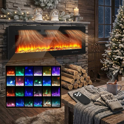 Belfry Heating 183cm W Black Electric Fireplace