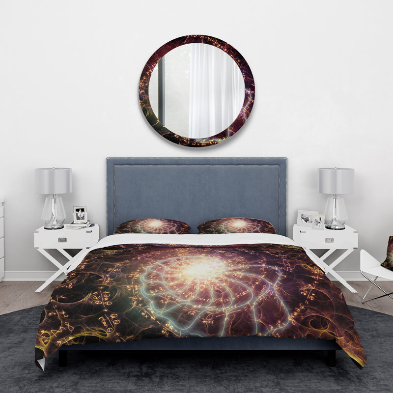Black/Gold Microfiber Duvet Cover Set, Queen Duvet Cover + 2 Standard Shams