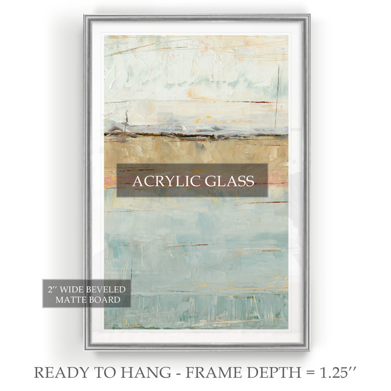 «Pastel Horizon I», reproduction d'art sur toile, H 22,5 po x l 30,5 po, Impression encadrée, Argent argent