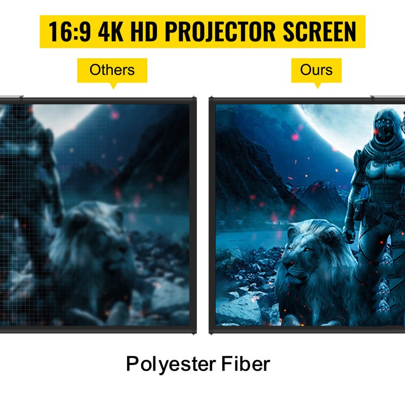 VEVOR Outdoor Portable Projector Screen Projector Screen, 37" H x 63" W
