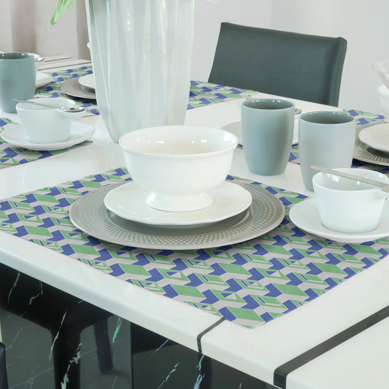 Napperon classique en coton 18 po Skyscraper, Vert/bleu, polyester