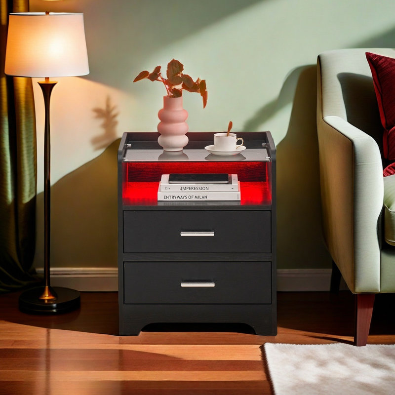 50cm W Manufactured Wood Bedside Table