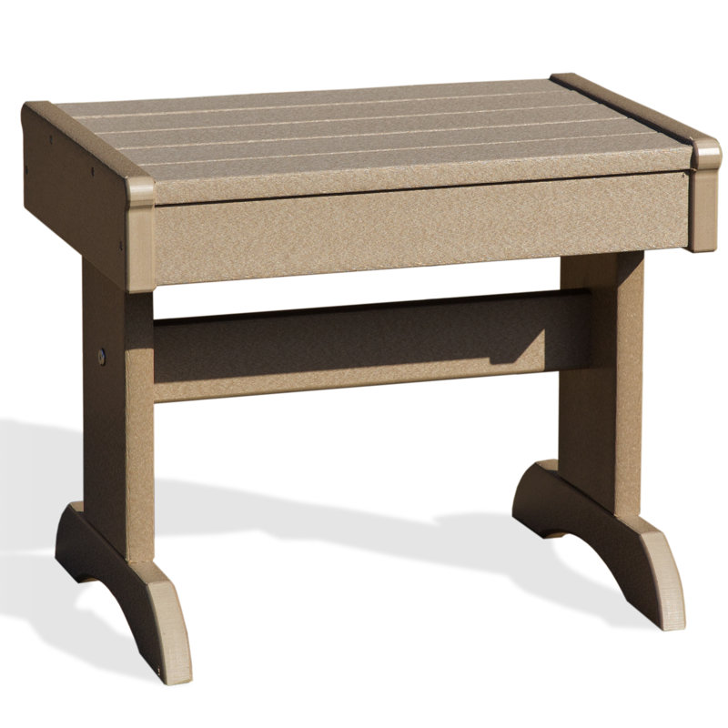 Chaise Adirondack en plastique avec repose-pieds et table Aatikah, Bois patiné