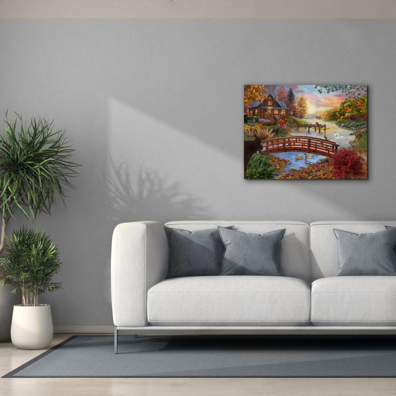 «Autumn Evening» par Bigelow, illustrations sur toile, H 26 po x l 34 po x P 1,5 po