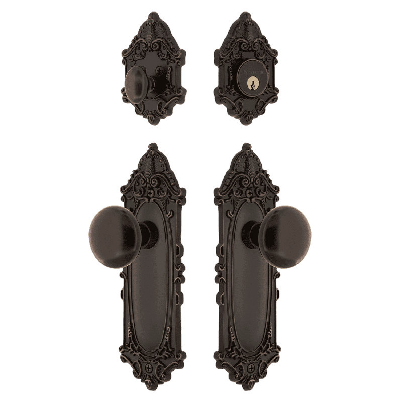 Nostalgic Warehouse Victorian Entry Set with New York Knob, Timeless Bronze, 2.375