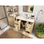 Chêne blanc Elizabeth X P 22 po D Meuble-lavabo simple avec 2 po Marbre de Carrare
