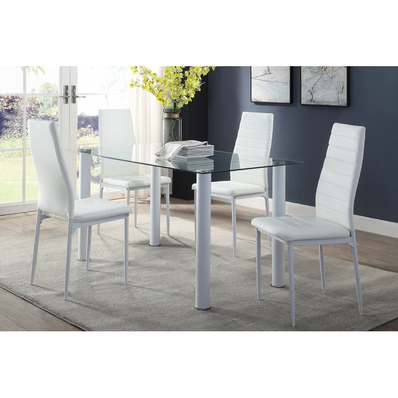 Ranulph 6 - Person Four Leg Dining Set, Black, 5 Piece