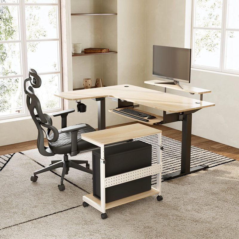 84.5cm H x 64cm W CPU Holder, White/Yellow
