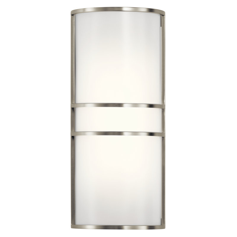 Aatto Plastic LED Flush Mounted Sconce, Acrylic Diffuser, Brushed Nickel