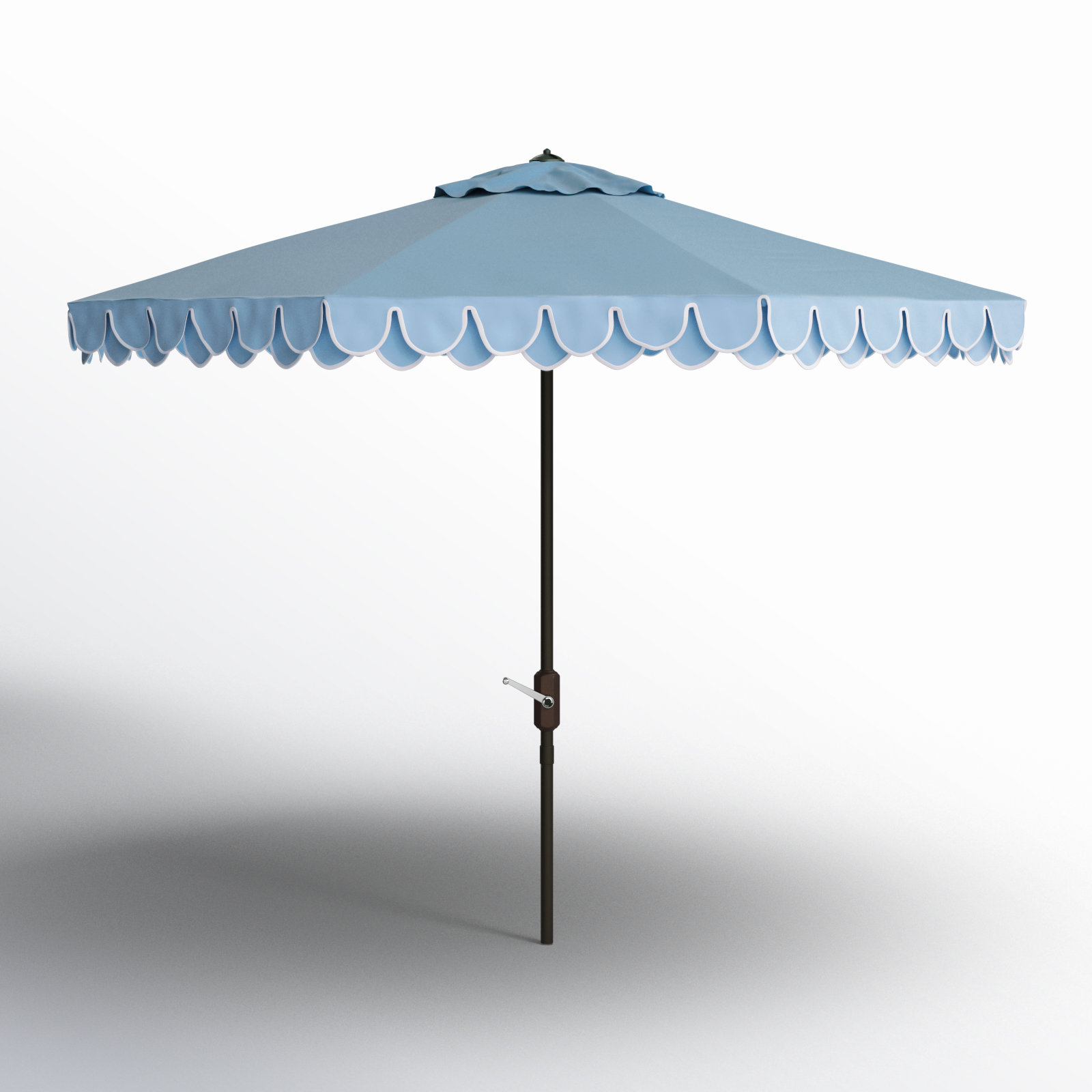 Iago 9' Market Umbrella, Baby Blue/White, Brown